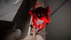 Play Public Restroom 3D Redhead Cum Swallowing VRChat ERP Adventure
