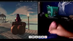 Redare Camgirl de culoare abanos cu sâni uriași și fund mare coboară pe Roblox!