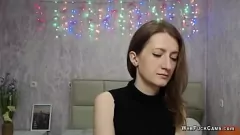 Redare Show -ul webcam solo amator Brunet cu intermitent intermitent obraznic